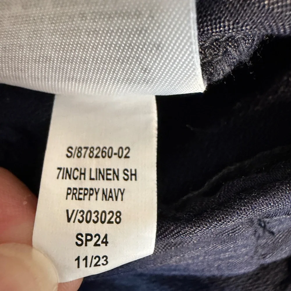 Banana Republic Shorts Mens 36 (Fit 37) Navy 7in Linen Blend Lightweight Coastal